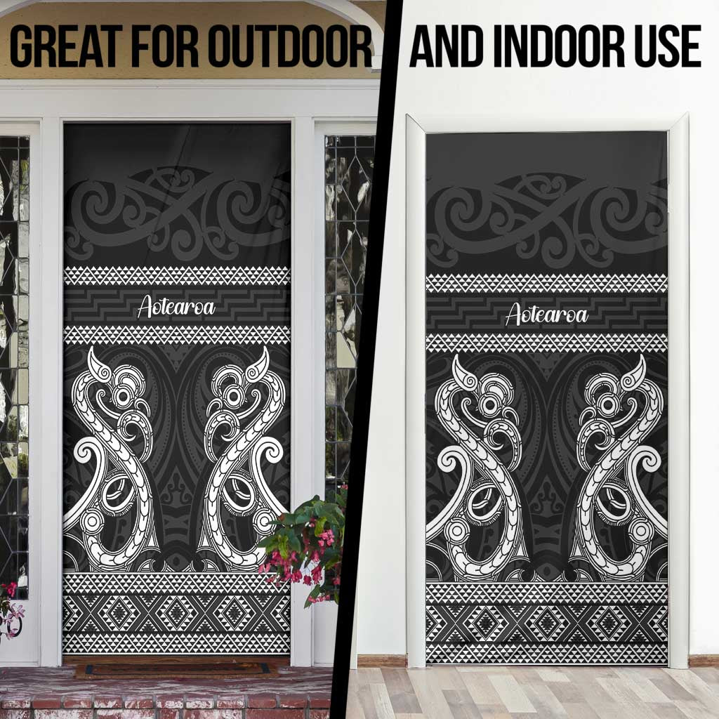 Kia Ora New Zealand Door Cover Maori Language Week Pango Taniko Motif - Aussie Hoodie