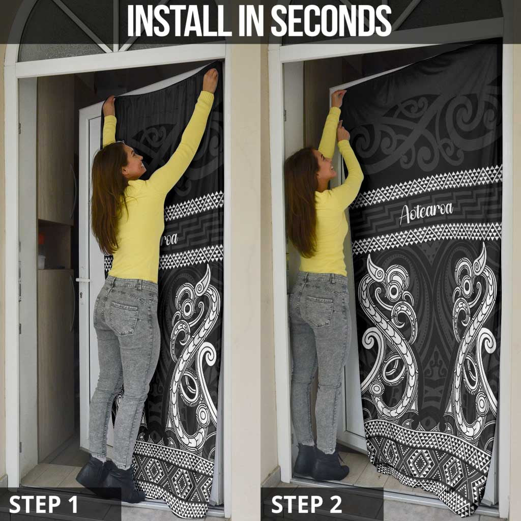 Kia Ora New Zealand Door Cover Maori Language Week Pango Taniko Motif - Aussie Hoodie