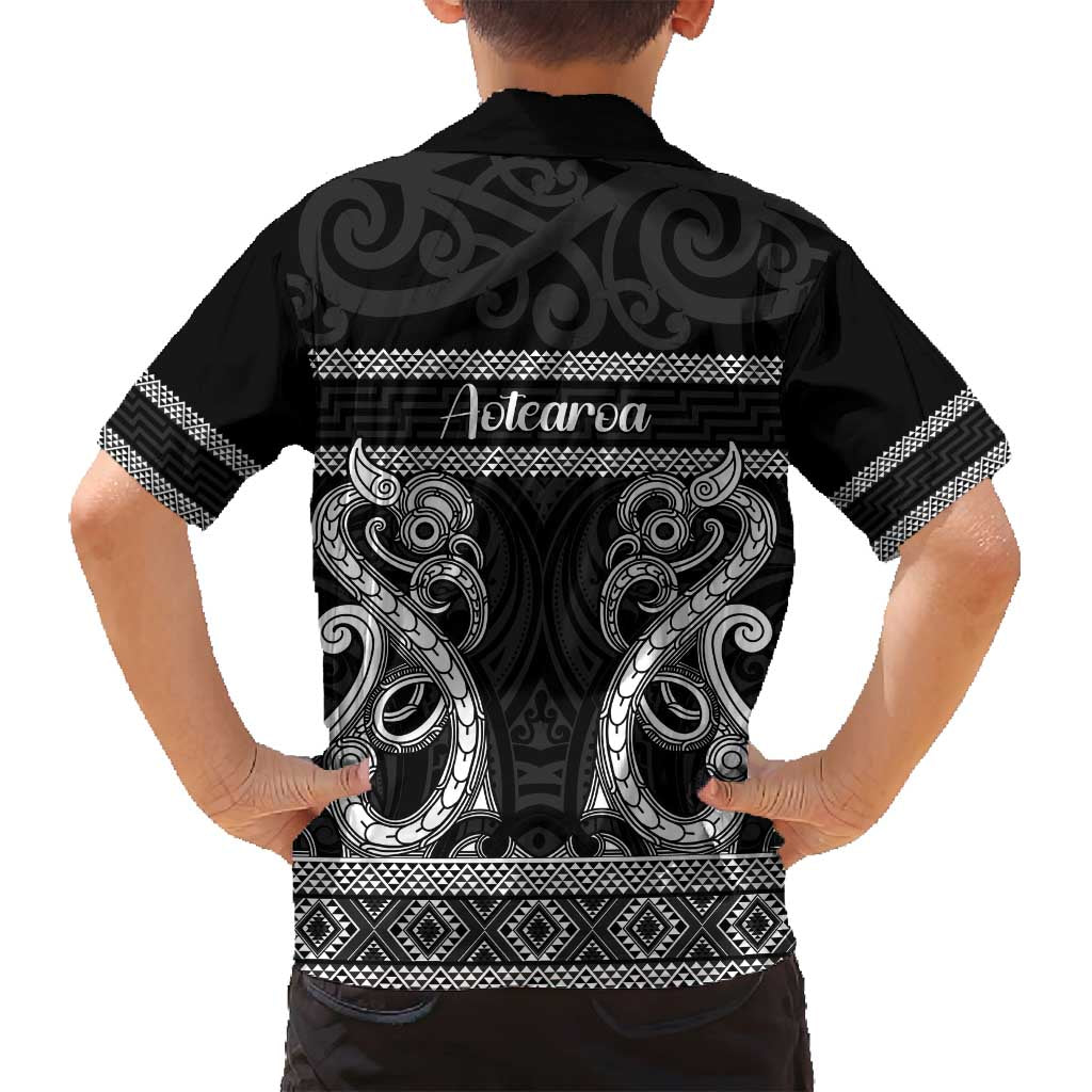 Kia Ora New Zealand Family Matching Long Sleeve Bodycon Dress and Hawaiian Shirt Maori Language Week Pango Taniko Motif - Aussie Hoodie