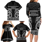 Kia Ora New Zealand Family Matching Long Sleeve Bodycon Dress and Hawaiian Shirt Maori Language Week Pango Taniko Motif - Aussie Hoodie