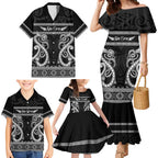 Kia Ora New Zealand Family Matching Mermaid Dress and Hawaiian Shirt Maori Language Week Pango Taniko Motif - Aussie Hoodie