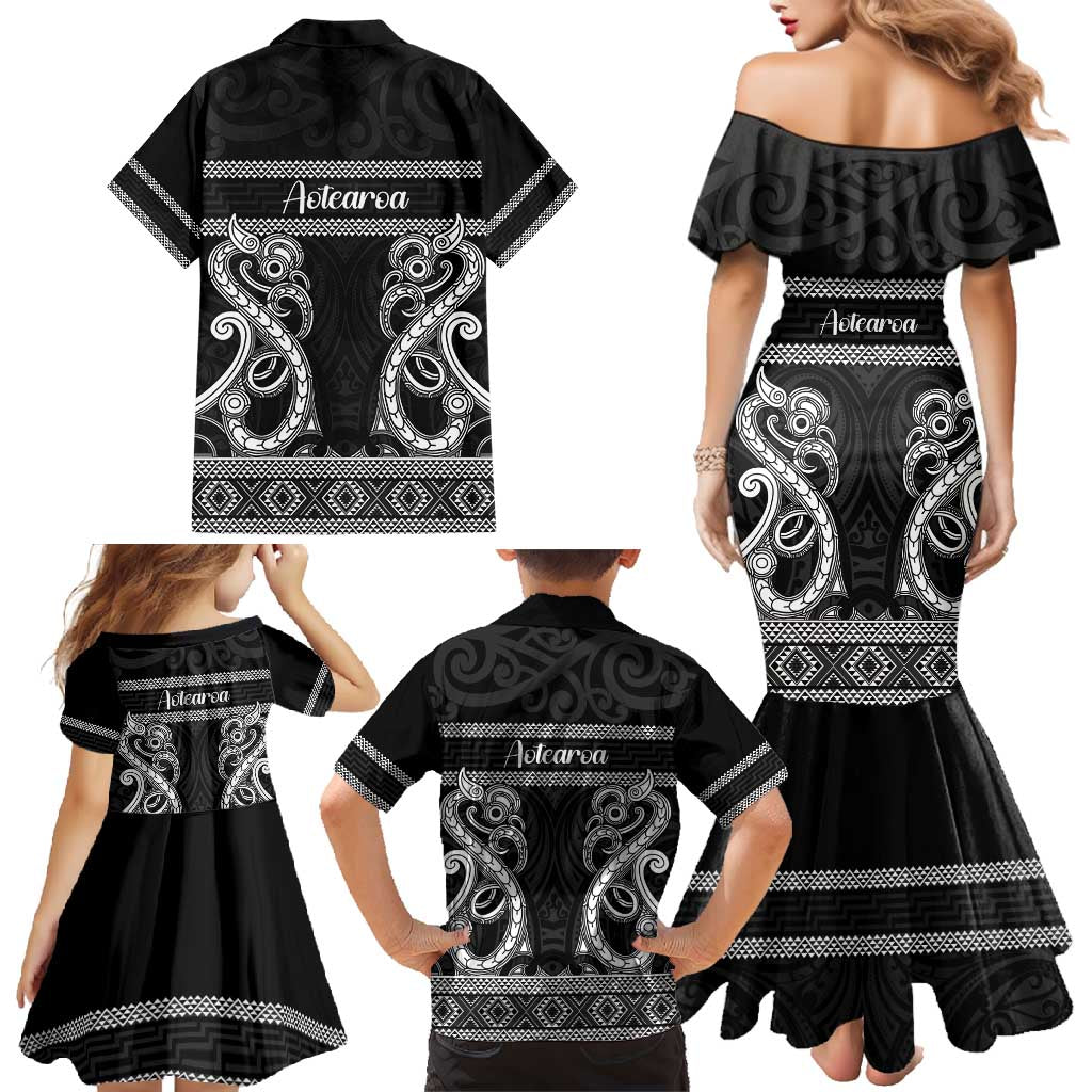 Kia Ora New Zealand Family Matching Mermaid Dress and Hawaiian Shirt Maori Language Week Pango Taniko Motif - Aussie Hoodie