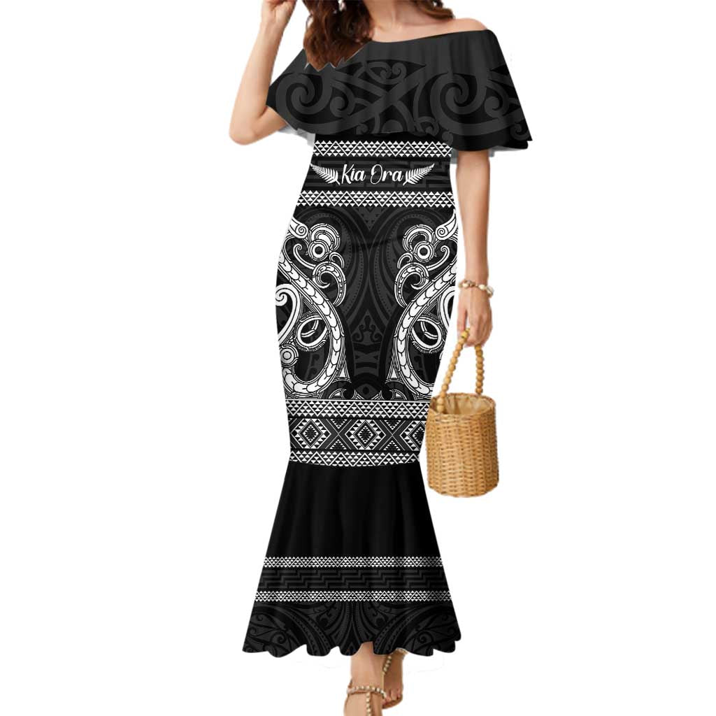 Kia Ora New Zealand Family Matching Mermaid Dress and Hawaiian Shirt Maori Language Week Pango Taniko Motif - Aussie Hoodie
