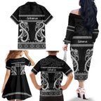 Kia Ora New Zealand Family Matching Off The Shoulder Long Sleeve Dress and Hawaiian Shirt Maori Language Week Pango Taniko Motif - Aussie Hoodie