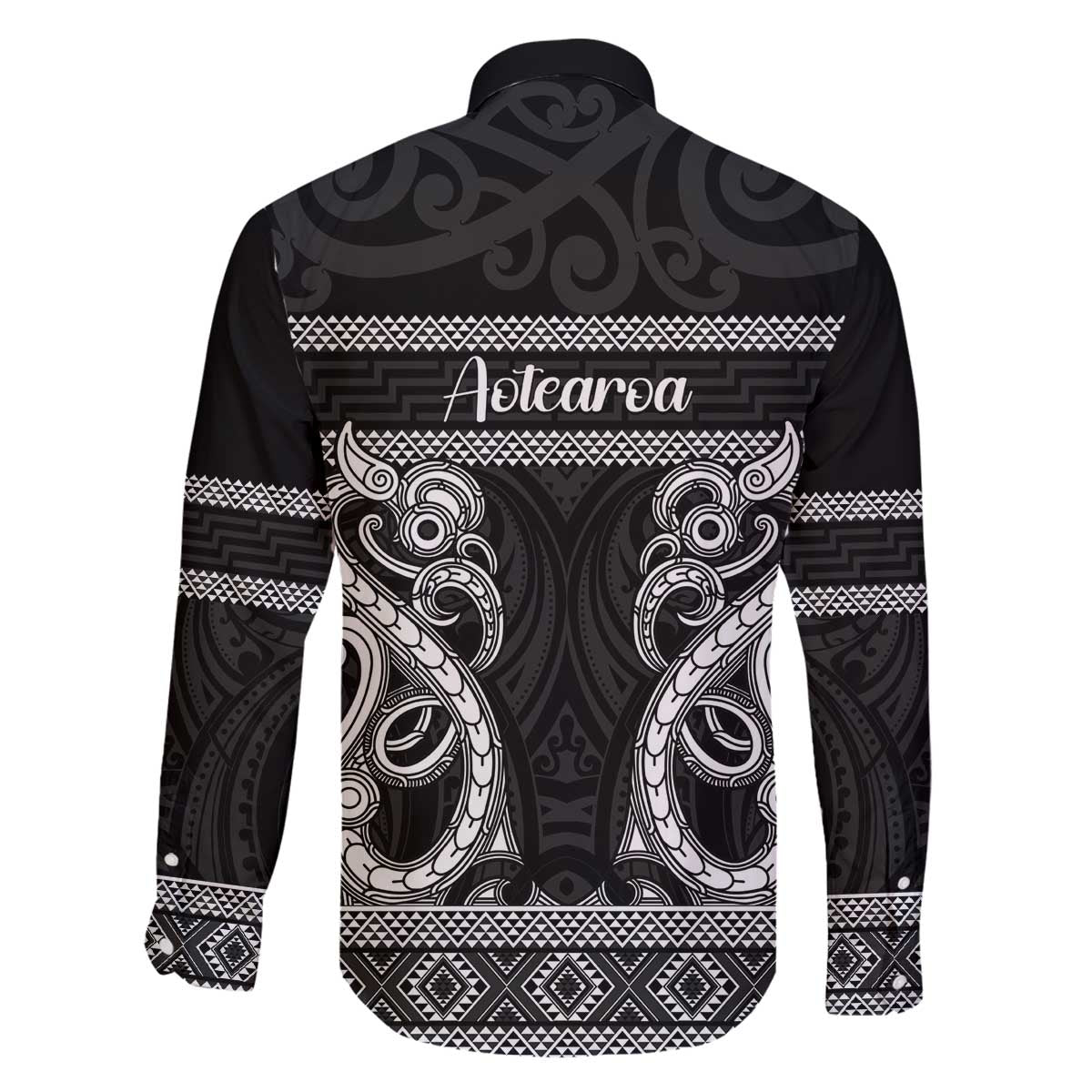 Kia Ora New Zealand Family Matching Off The Shoulder Long Sleeve Dress and Hawaiian Shirt Maori Language Week Pango Taniko Motif - Aussie Hoodie