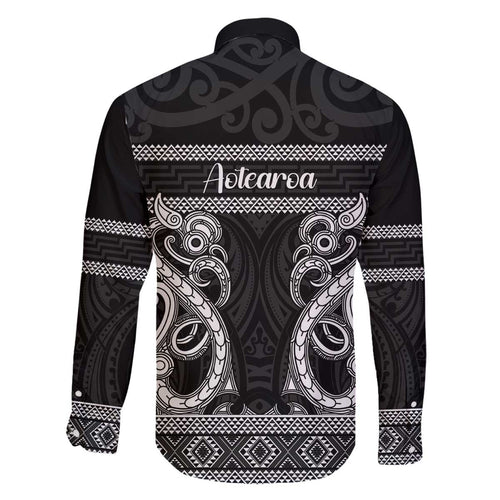 Kia Ora New Zealand Family Matching Off The Shoulder Long Sleeve Dress and Hawaiian Shirt Maori Language Week Pango Taniko Motif - Aussie Hoodie