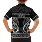 Kia Ora New Zealand Family Matching Off Shoulder Short Dress and Hawaiian Shirt Maori Language Week Pango Taniko Motif - Aussie Hoodie