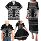 Kia Ora New Zealand Family Matching Puletasi and Hawaiian Shirt Maori Language Week Pango Taniko Motif - Aussie Hoodie