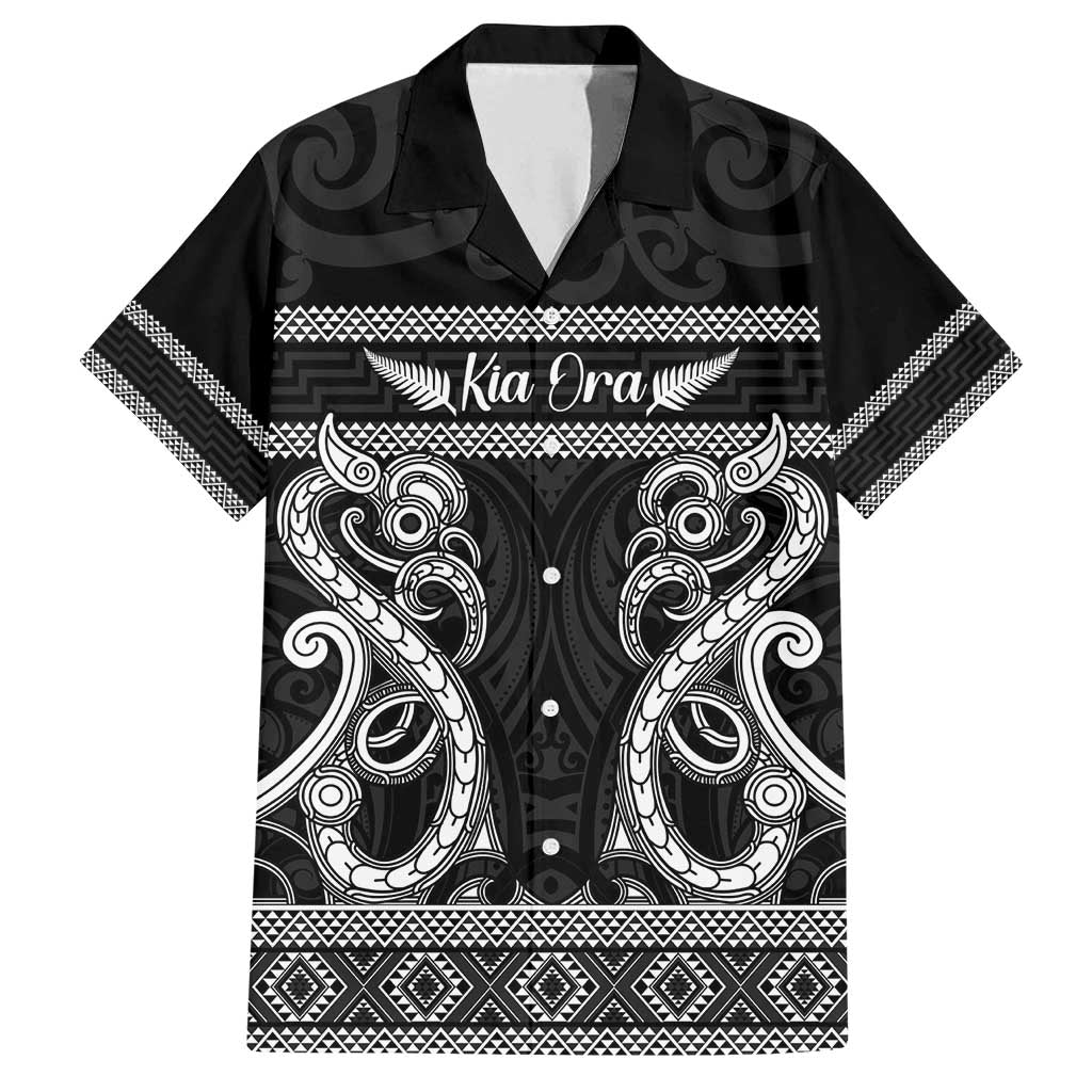 Kia Ora New Zealand Family Matching Puletasi and Hawaiian Shirt Maori Language Week Pango Taniko Motif - Aussie Hoodie