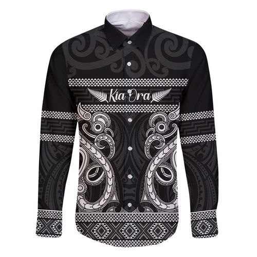 Kia Ora New Zealand Family Matching Puletasi and Hawaiian Shirt Maori Language Week Pango Taniko Motif - Aussie Hoodie