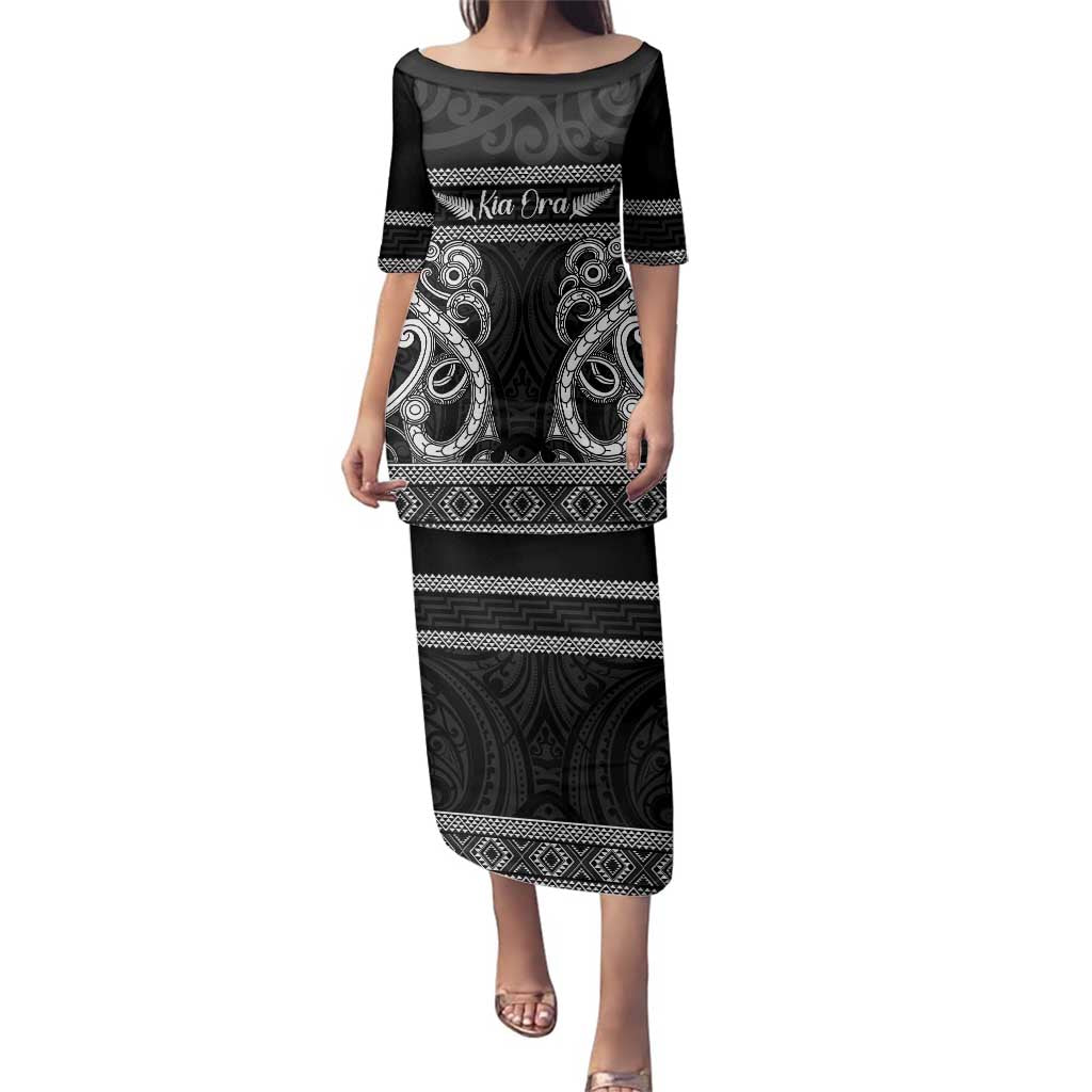 Kia Ora New Zealand Family Matching Puletasi and Hawaiian Shirt Maori Language Week Pango Taniko Motif - Aussie Hoodie