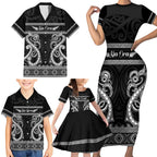 Kia Ora New Zealand Family Matching Short Sleeve Bodycon Dress and Hawaiian Shirt Maori Language Week Pango Taniko Motif - Aussie Hoodie