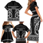 Kia Ora New Zealand Family Matching Short Sleeve Bodycon Dress and Hawaiian Shirt Maori Language Week Pango Taniko Motif - Aussie Hoodie