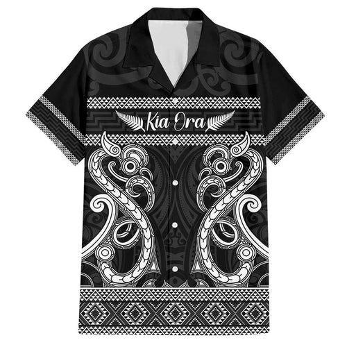 Kia Ora New Zealand Family Matching Short Sleeve Bodycon Dress and Hawaiian Shirt Maori Language Week Pango Taniko Motif - Aussie Hoodie