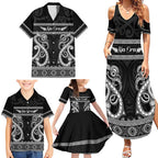 Kia Ora New Zealand Family Matching Summer Maxi Dress and Hawaiian Shirt Maori Language Week Pango Taniko Motif - Aussie Hoodie