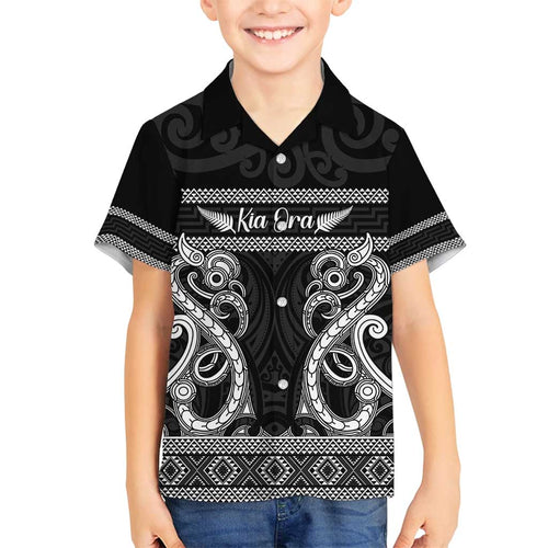Kia Ora New Zealand Family Matching Summer Maxi Dress and Hawaiian Shirt Maori Language Week Pango Taniko Motif - Aussie Hoodie