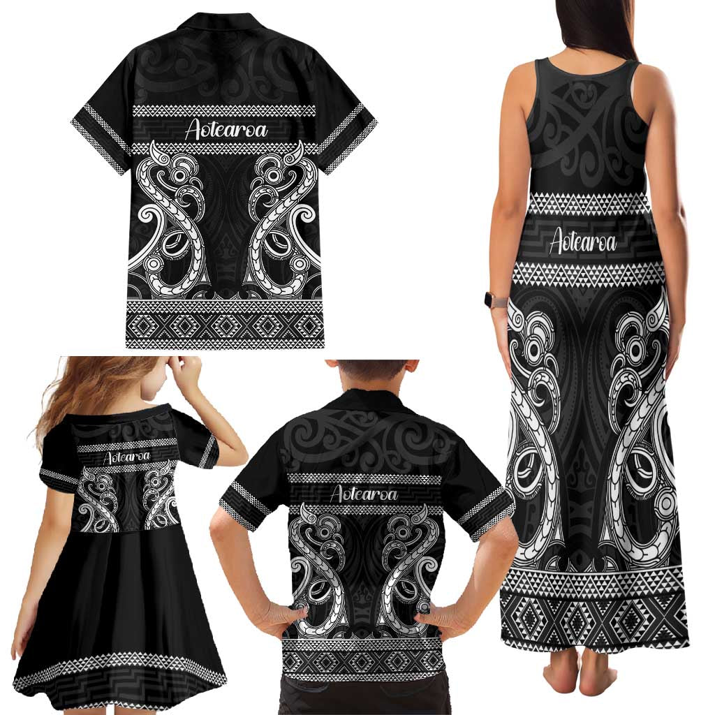 Kia Ora New Zealand Family Matching Tank Maxi Dress and Hawaiian Shirt Maori Language Week Pango Taniko Motif - Aussie Hoodie