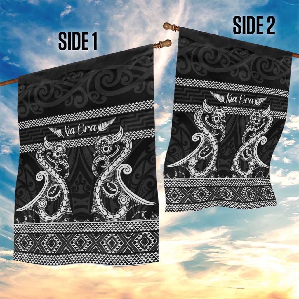 Kia Ora New Zealand Garden Flag Maori Language Week Pango Taniko Motif - Aussie Hoodie