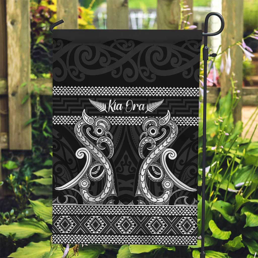 Kia Ora New Zealand Garden Flag Maori Language Week Pango Taniko Motif - Aussie Hoodie