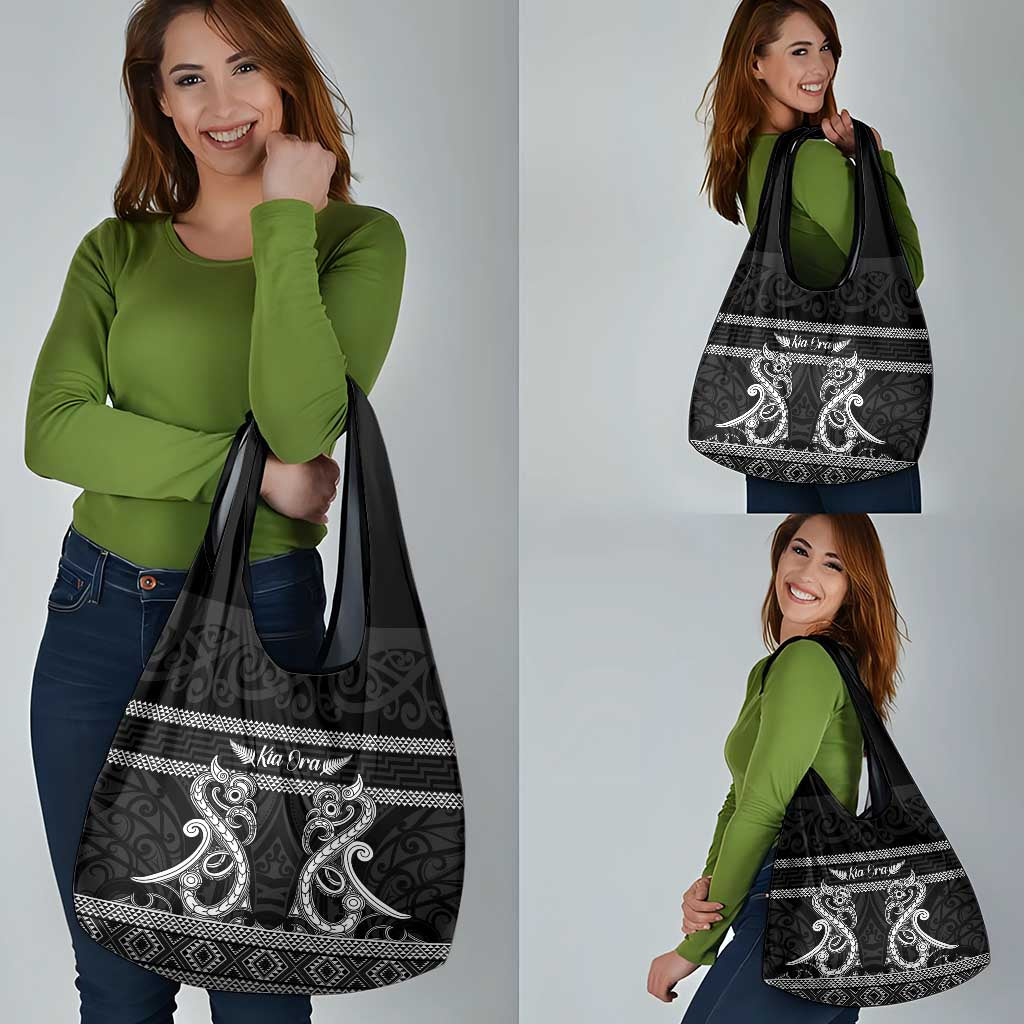 Kia Ora New Zealand Grocery Bag Maori Language Week Pango Taniko Motif - Aussie Hoodie