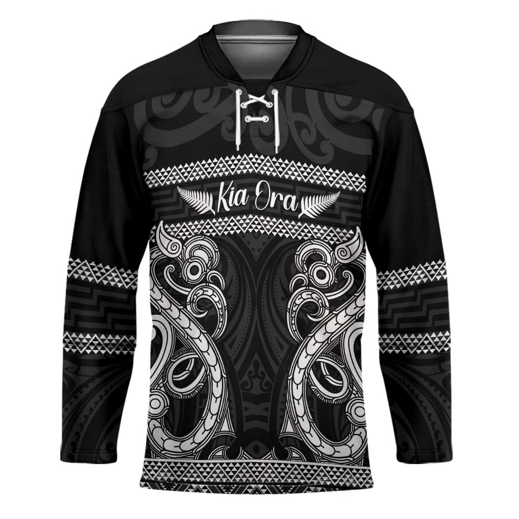 Kia Ora New Zealand Hockey Jersey Maori Language Week Pango Taniko Motif - Aussie Hoodie