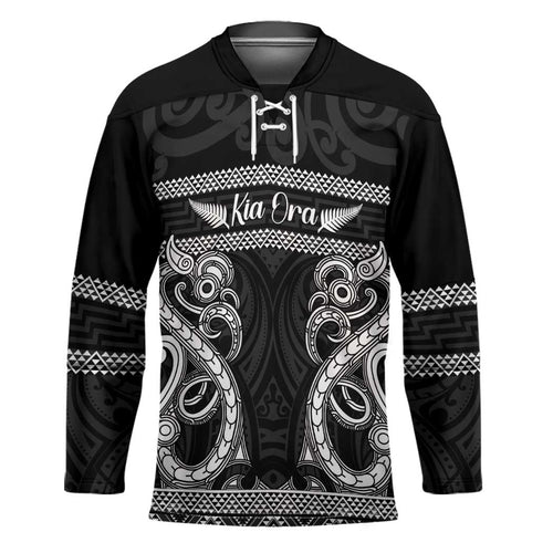 Kia Ora New Zealand Hockey Jersey Maori Language Week Pango Taniko Motif - Aussie Hoodie