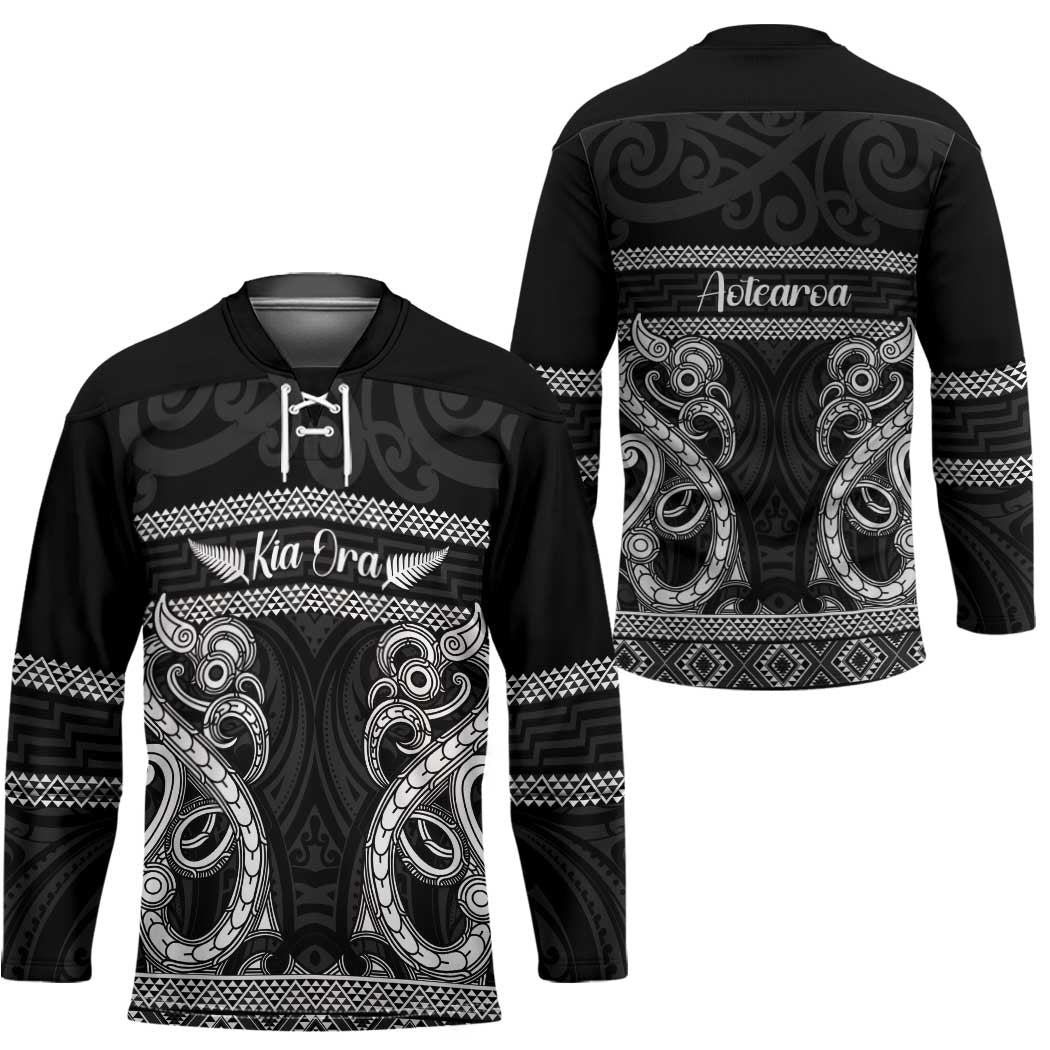 Kia Ora New Zealand Hockey Jersey Maori Language Week Pango Taniko Motif - Aussie Hoodie