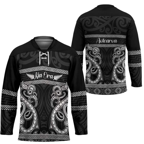 Kia Ora New Zealand Hockey Jersey Maori Language Week Pango Taniko Motif - Aussie Hoodie