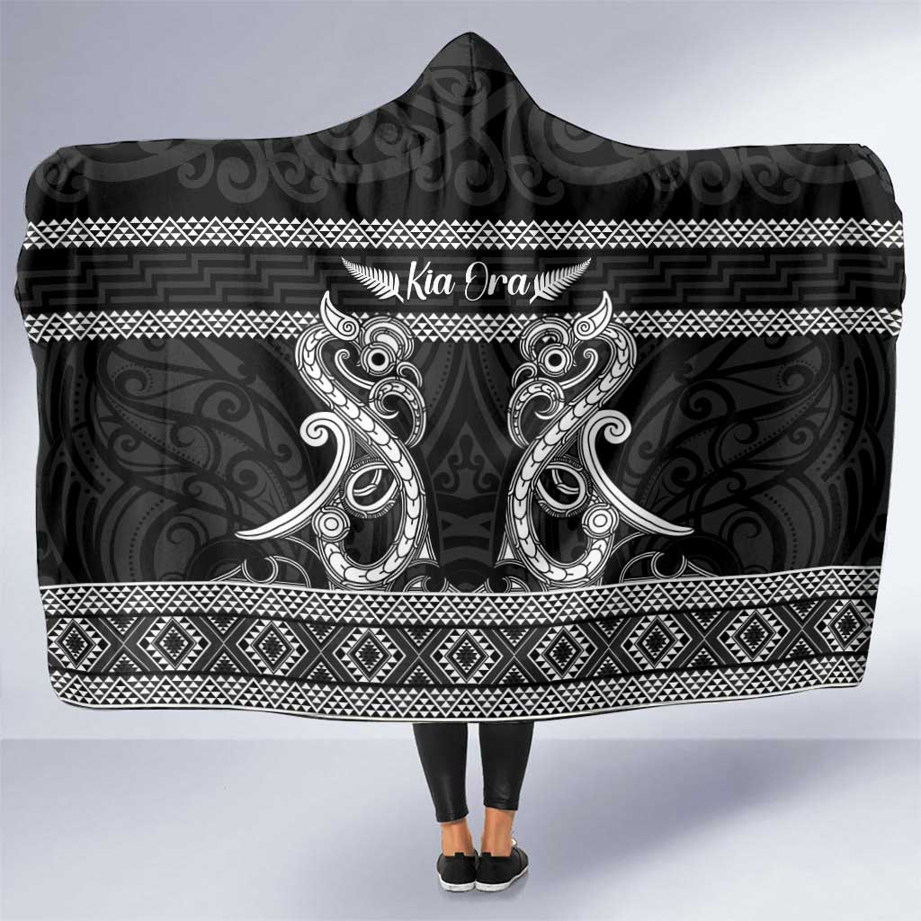 Kia Ora New Zealand Hooded Blanket Maori Language Week Pango Taniko Motif - Aussie Hoodie