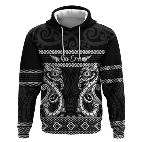 Kia Ora New Zealand Hoodie Maori Language Week Pango Taniko Motif - Aussie Hoodie