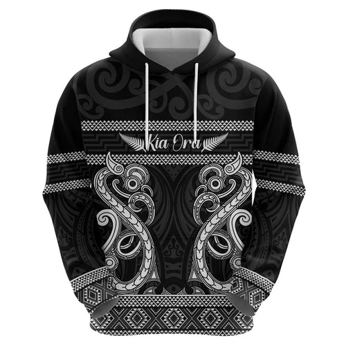 Kia Ora New Zealand Hoodie Maori Language Week Pango Taniko Motif - Aussie Hoodie