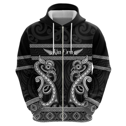 Kia Ora New Zealand Hoodie Maori Language Week Pango Taniko Motif - Aussie Hoodie
