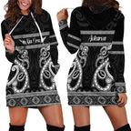 Kia Ora New Zealand Hoodie Dress Maori Language Week Pango Taniko Motif - Aussie Hoodie