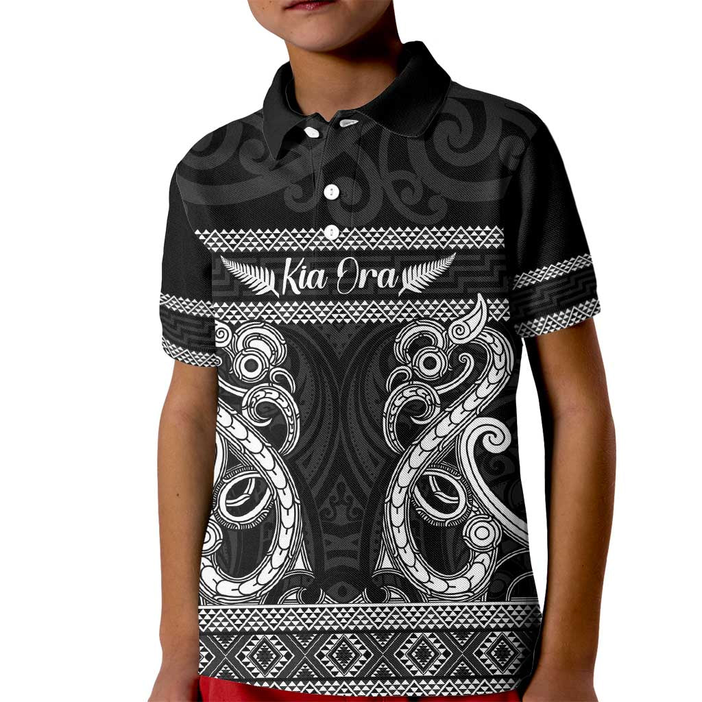 Kia Ora New Zealand Kid Polo Shirt Maori Language Week Pango Taniko Motif - Aussie Hoodie