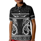Kia Ora New Zealand Kid Polo Shirt Maori Language Week Pango Taniko Motif - Aussie Hoodie