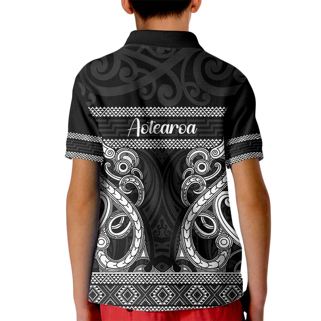 Kia Ora New Zealand Kid Polo Shirt Maori Language Week Pango Taniko Motif - Aussie Hoodie