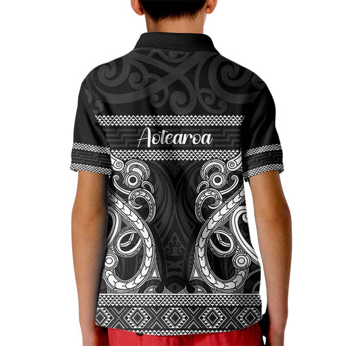 Kia Ora New Zealand Kid Polo Shirt Maori Language Week Pango Taniko Motif - Aussie Hoodie