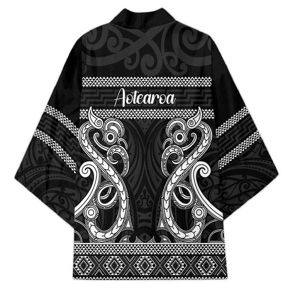 Kia Ora New Zealand Kimono Maori Language Week Pango Taniko Motif - Aussie Hoodie