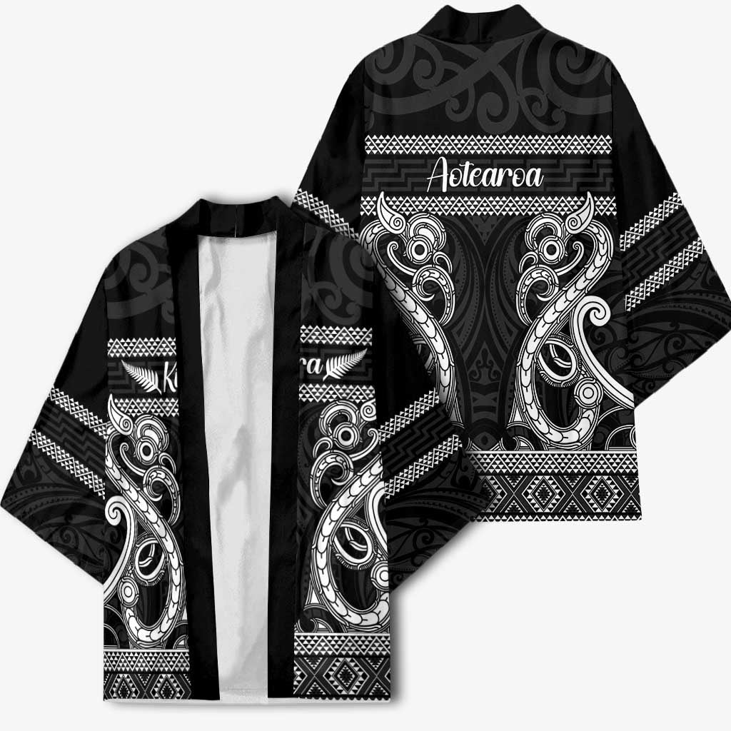 Kia Ora New Zealand Kimono Maori Language Week Pango Taniko Motif - Aussie Hoodie