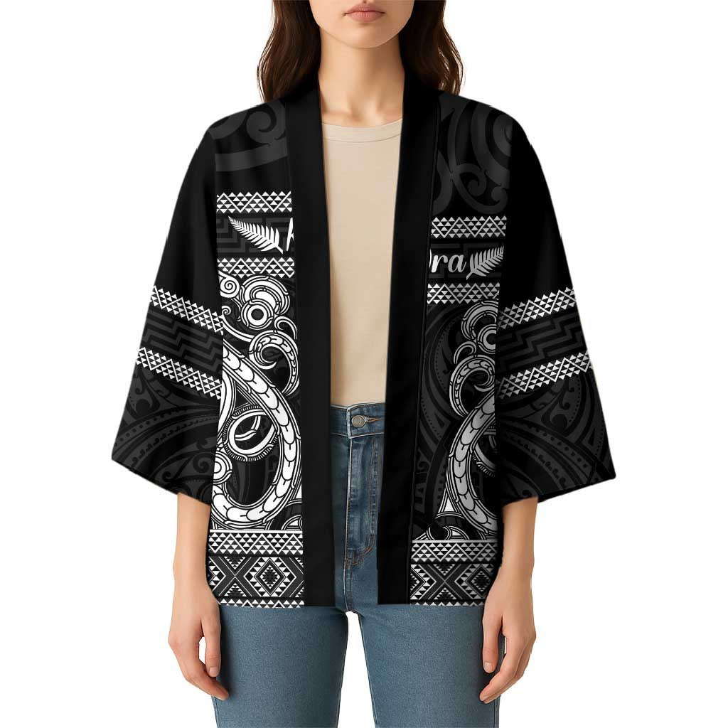 Kia Ora New Zealand Kimono Maori Language Week Pango Taniko Motif - Aussie Hoodie