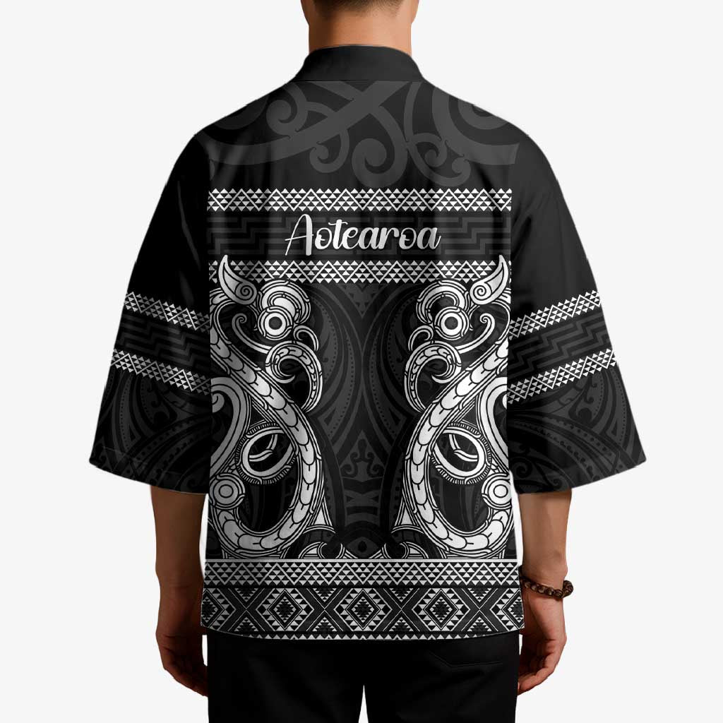 Kia Ora New Zealand Kimono Maori Language Week Pango Taniko Motif - Aussie Hoodie