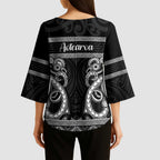 Kia Ora New Zealand Kimono Sleeve Blouse Maori Language Week Pango Taniko Motif - Aussie Hoodie