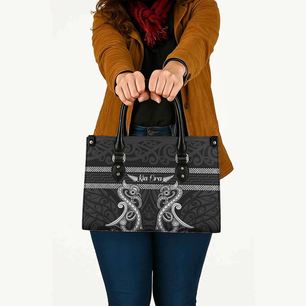 Kia Ora New Zealand Leather Bag Maori Language Week Pango Taniko Motif - Aussie Hoodie
