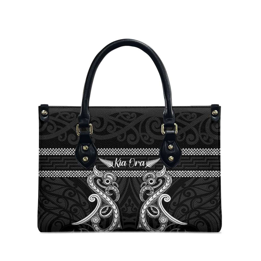 Kia Ora New Zealand Leather Bag Maori Language Week Pango Taniko Motif - Aussie Hoodie