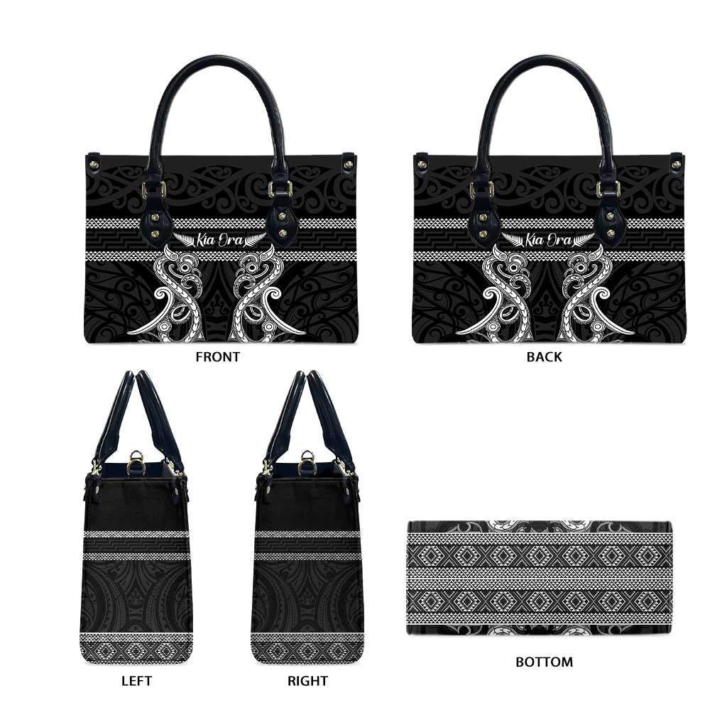 Kia Ora New Zealand Leather Bag Maori Language Week Pango Taniko Motif - Aussie Hoodie