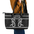 Kia Ora New Zealand Leather Tote Bag Maori Language Week Pango Taniko Motif - Aussie Hoodie