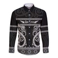 Kia Ora New Zealand Long Sleeve Button Shirt Maori Language Week Pango Taniko Motif - Aussie Hoodie
