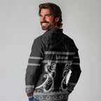 Kia Ora New Zealand Long Sleeve Polo Shirt Maori Language Week Pango Taniko Motif - Aussie Hoodie