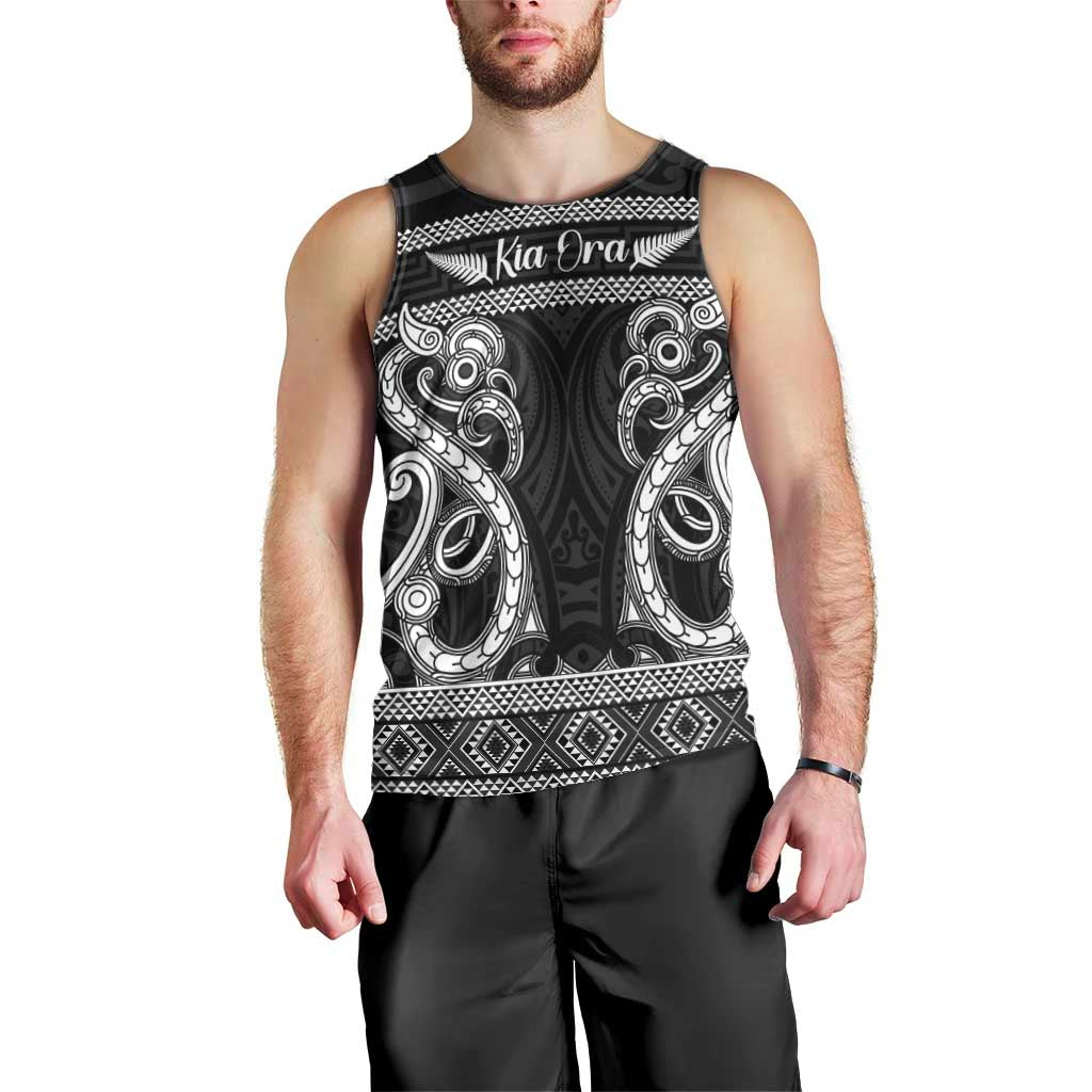 Kia Ora New Zealand Men Tank Top Maori Language Week Pango Taniko Motif - Aussie Hoodie