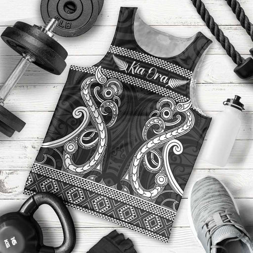 Kia Ora New Zealand Men Tank Top Maori Language Week Pango Taniko Motif - Aussie Hoodie